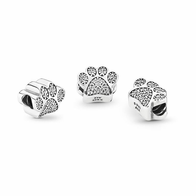 Pandora Dog Paw Print Charm Outlet NZ, Sterling Silver (824631-FSK)